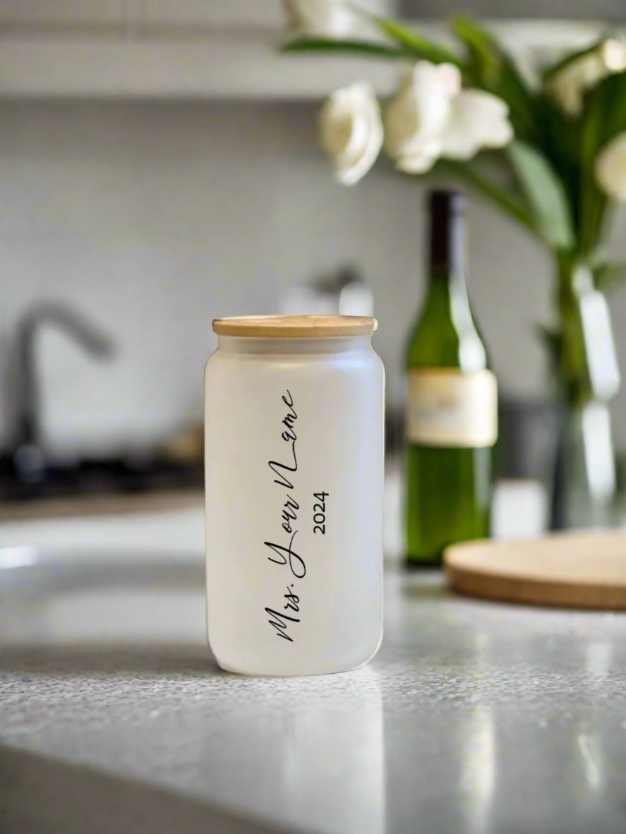 custom name bridal drinkware